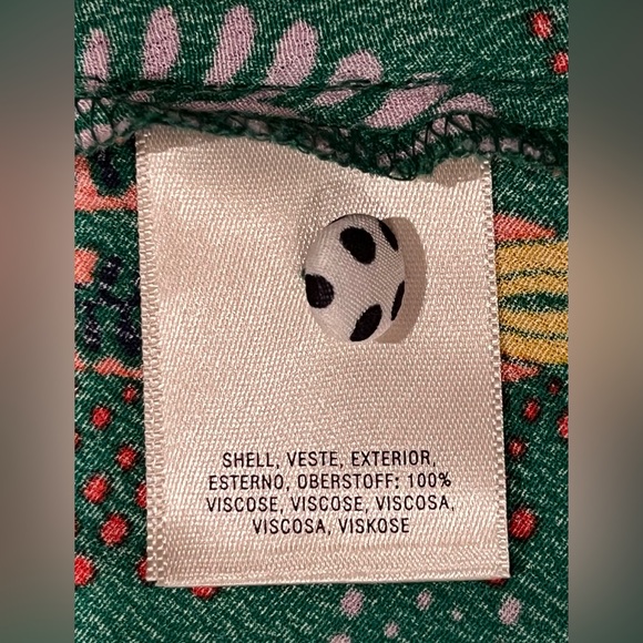 NWOT - Maeve Anthropology Janis Exotic Print Dress w.Waist string - Green - Sz 8 - Picture 14 of 16